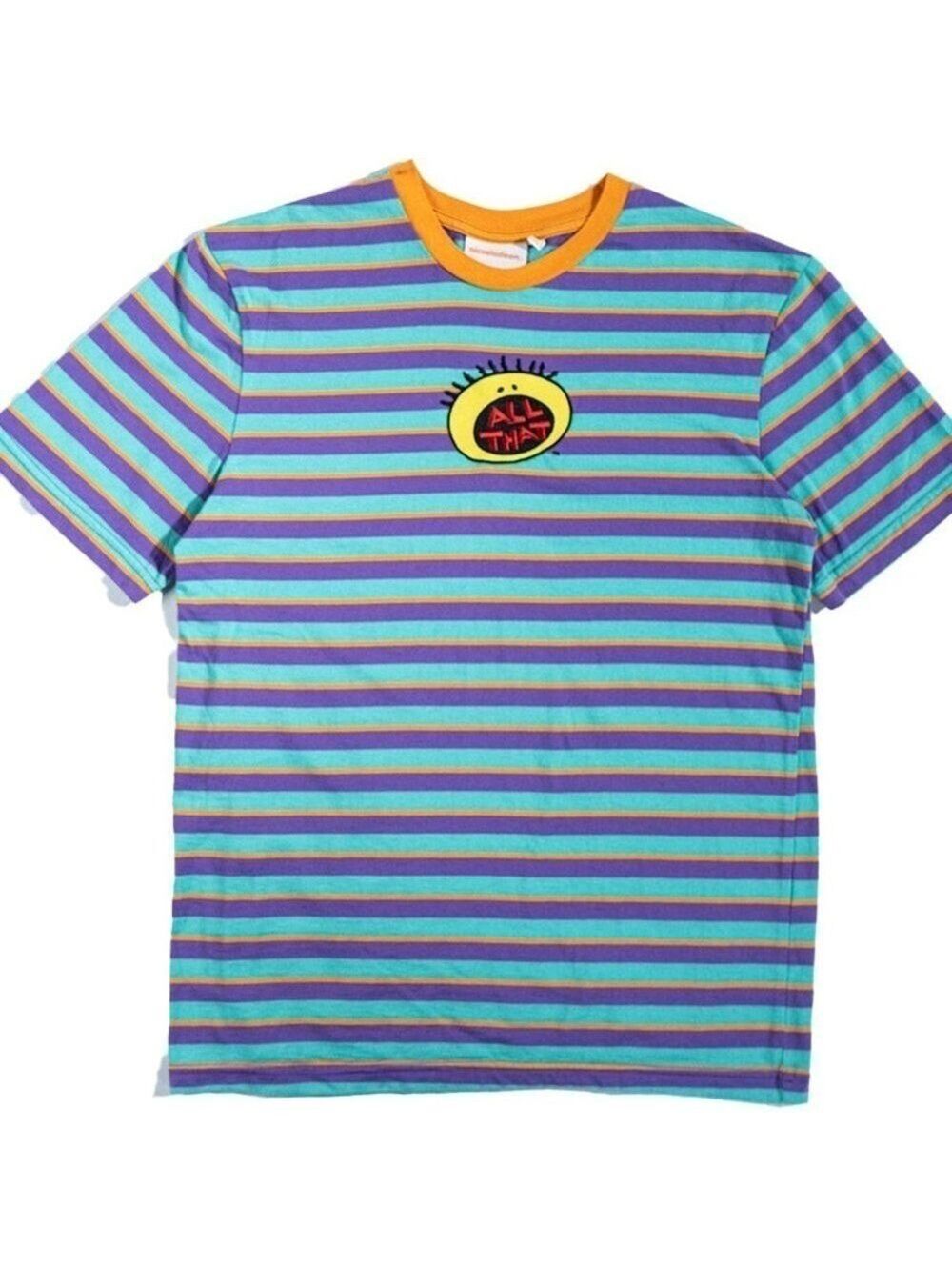 Nickelodeon All That 90’s Tshirt Multicoloured Stripes Small